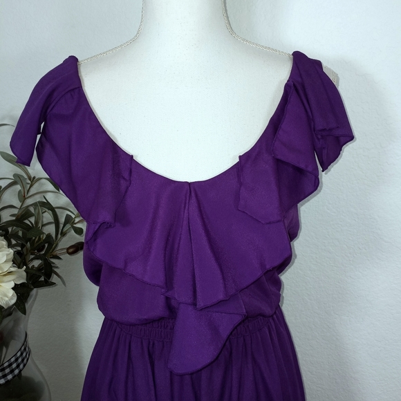 PURPLE RUFFLE DRESS SZ.S EUC - Picture 2 of 4